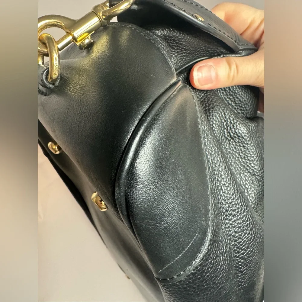 #215 Coach Lane Black Leather Satchel - Picture 9 of 16